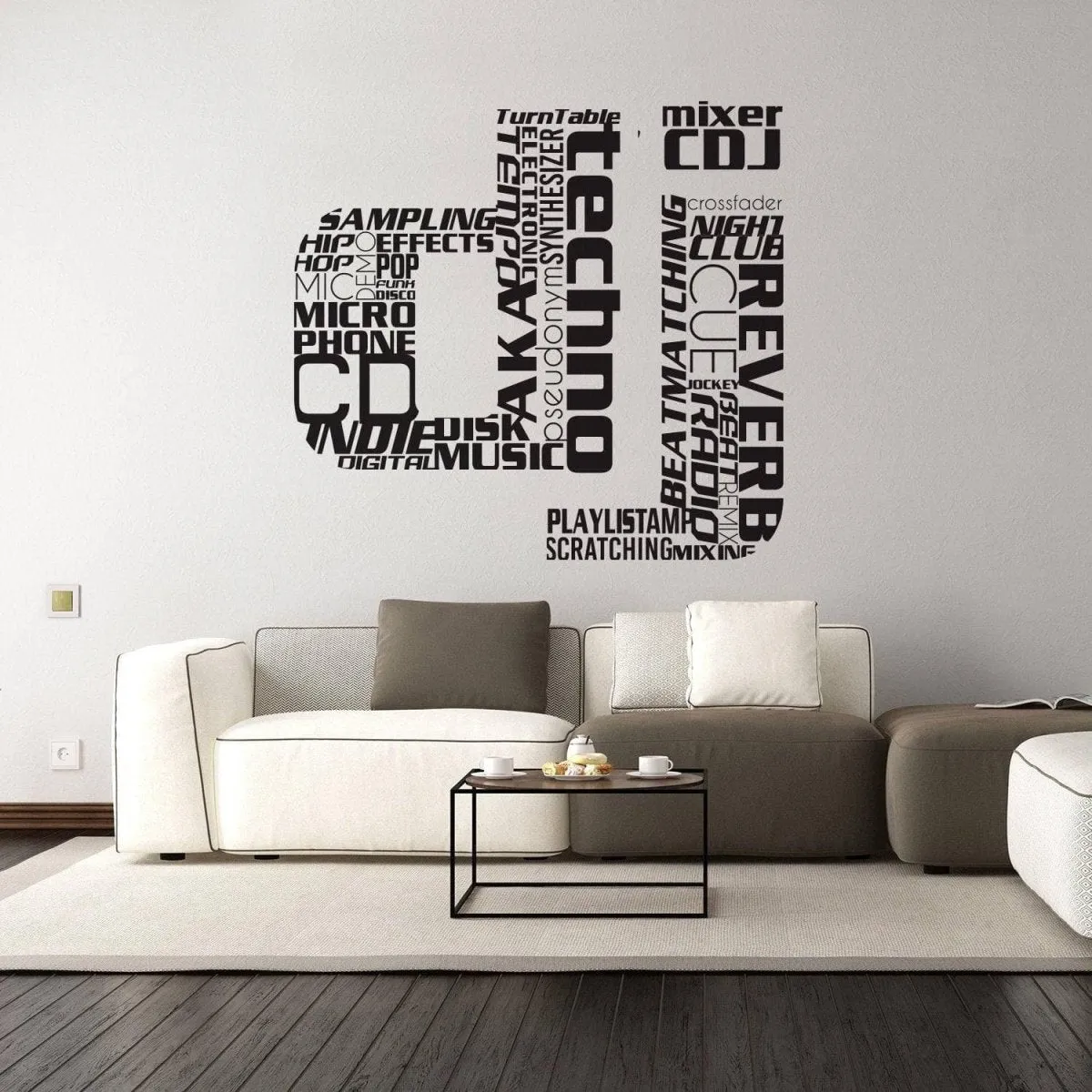 DJ Music Wall Decal - Soundwave Design Vinyl Wall Decal for Music Fans and DJs