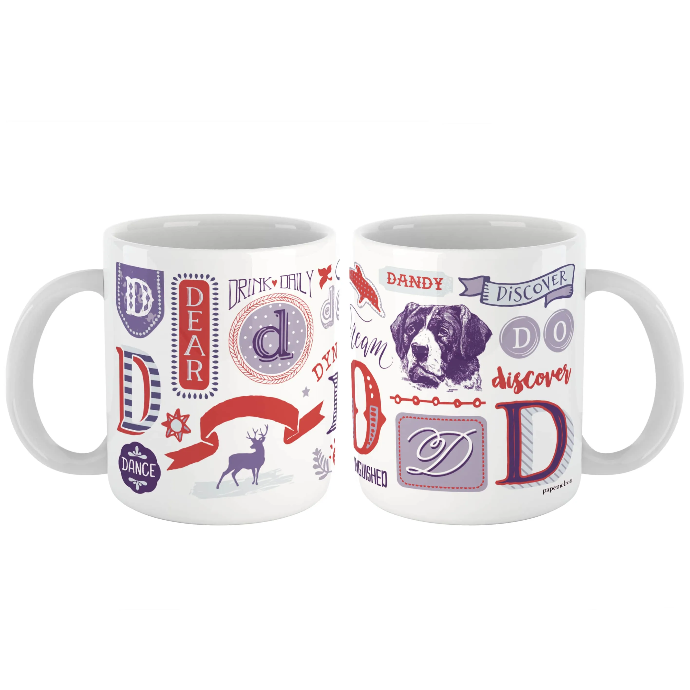 Doodle Monogram Ceramic Mug