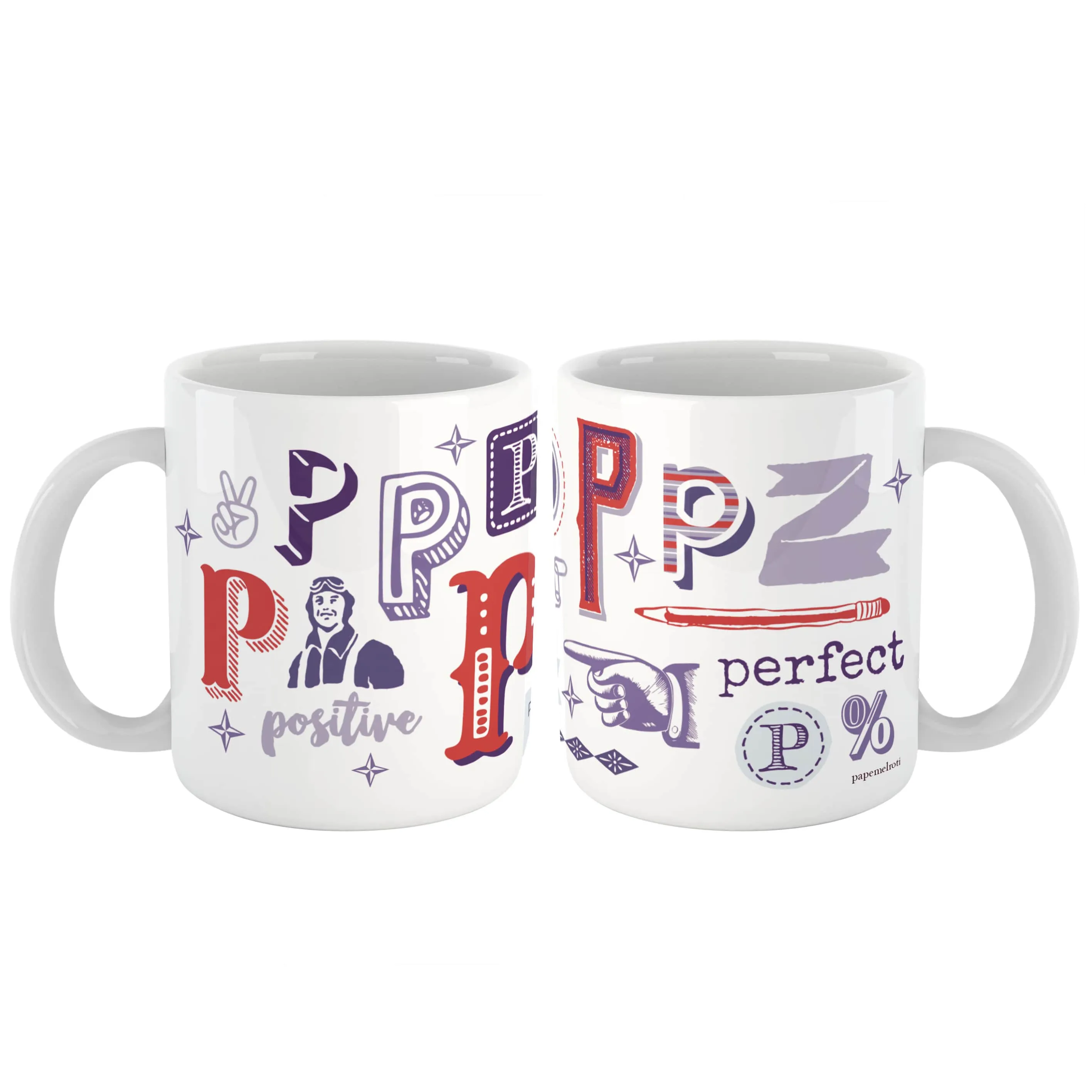 Doodle Monogram Ceramic Mug