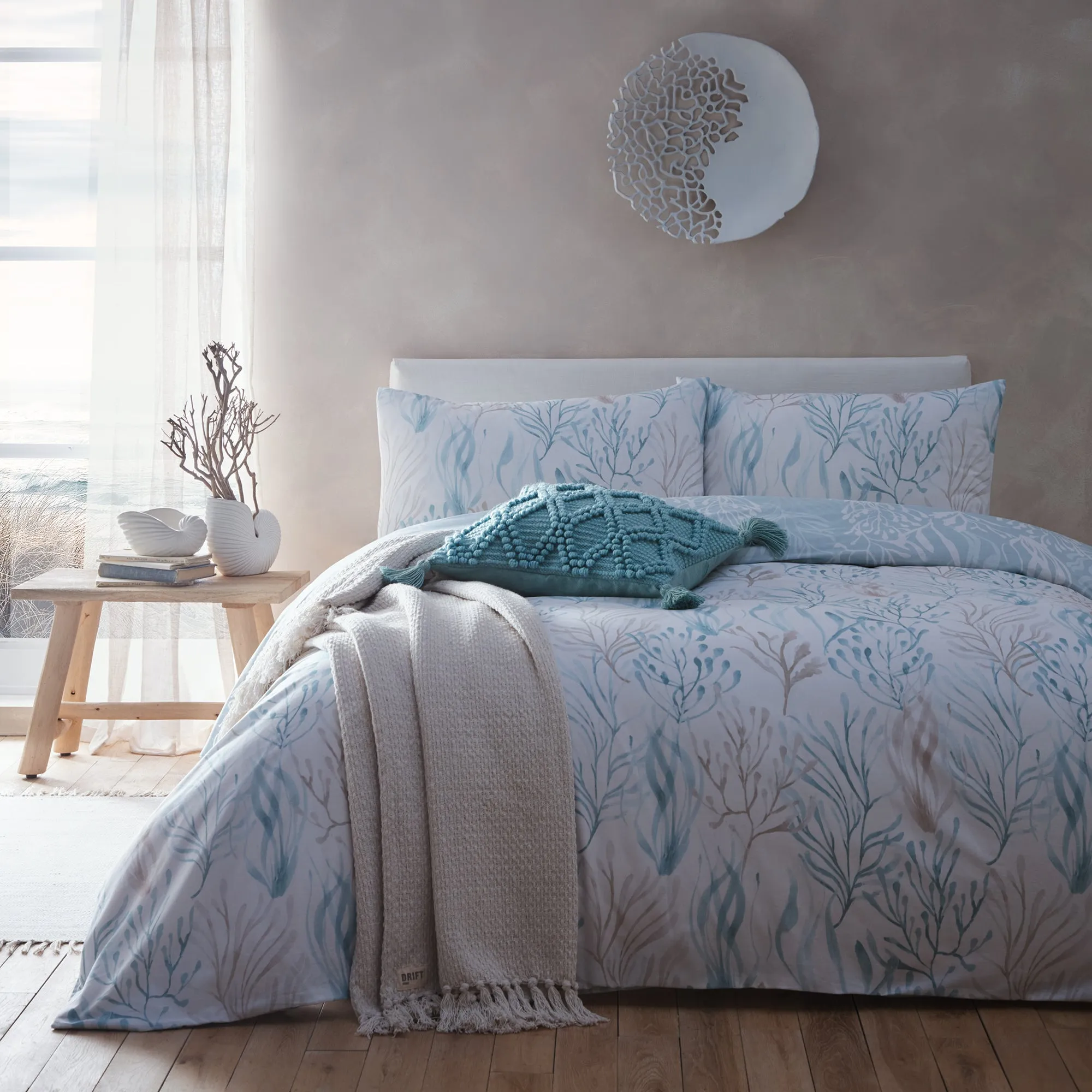 Drift Home Cora Duvet Cover Set - Seafoam