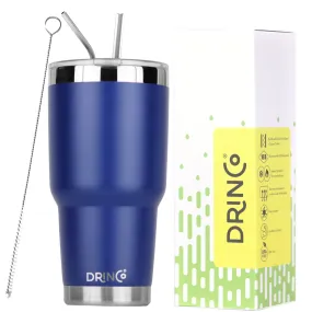 DRINCO® 30oz Insulated Tumbler Spill Proof Lid w/2 Straws - Royal Blue