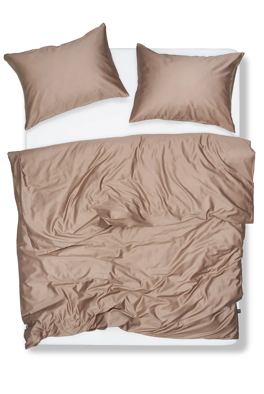 Egyptian Cotton Sateen Bedding in Coffee Color