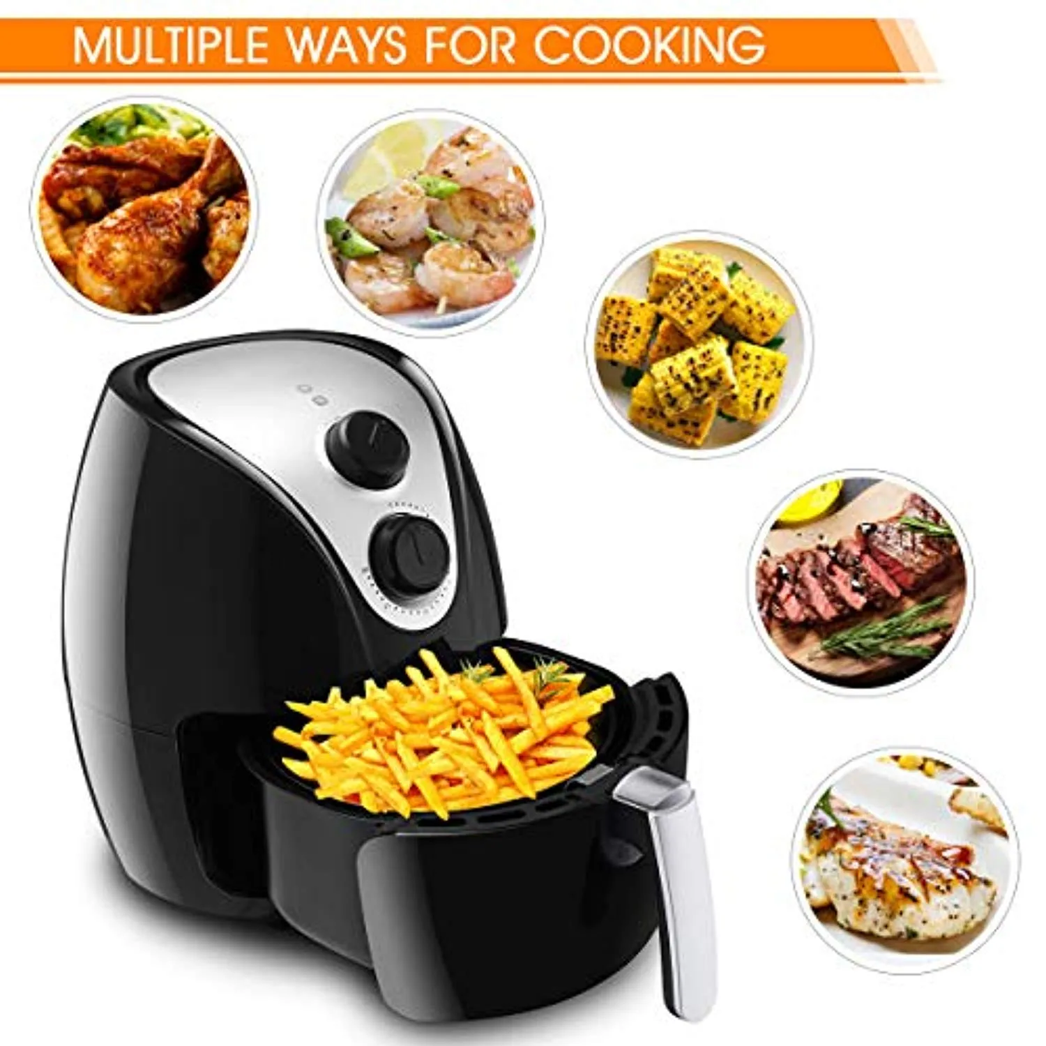 Electric Air Fryer, UL Certified, 3.2 Quart - Healthy Oil Free Cooking