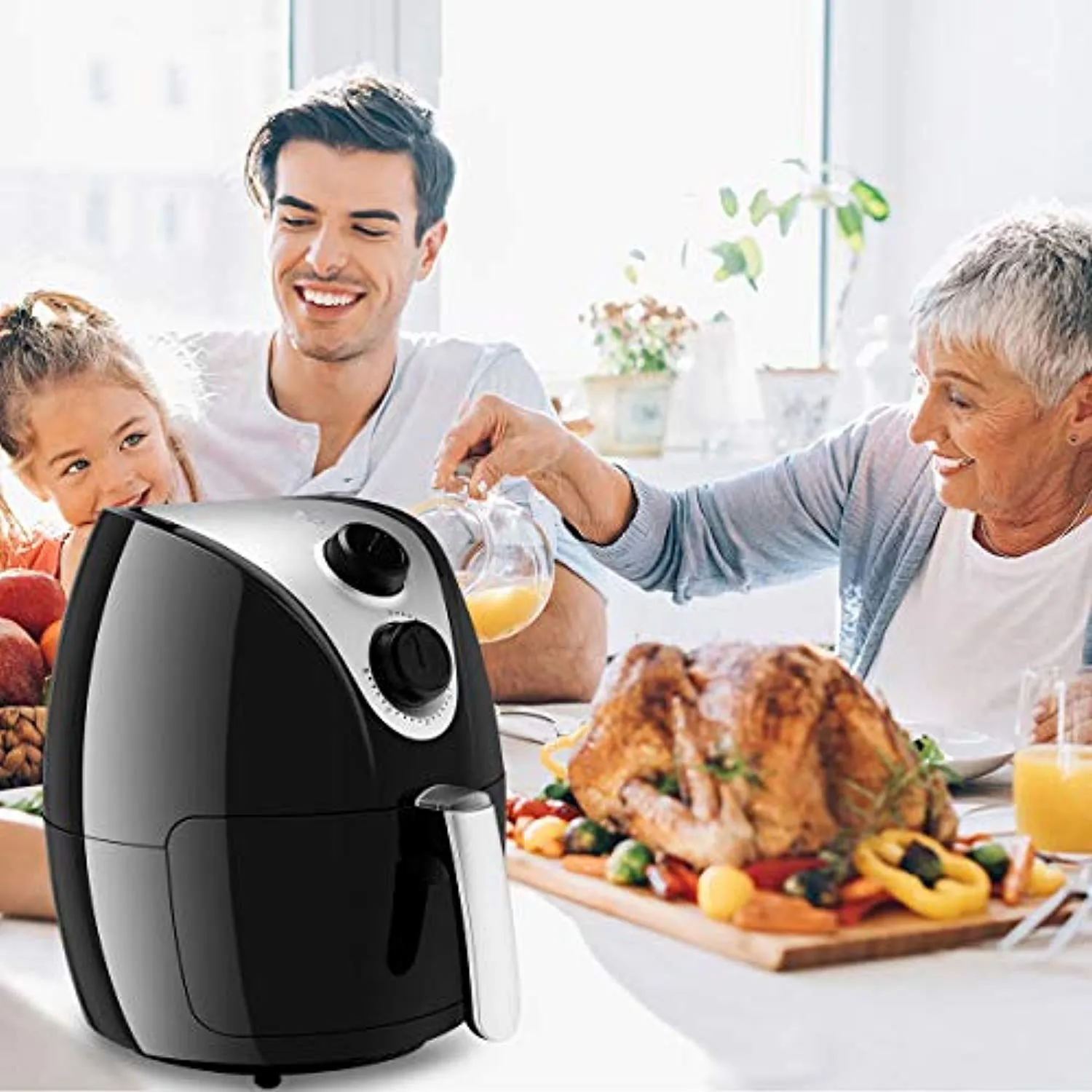 Electric Air Fryer, UL Certified, 3.2 Quart - Healthy Oil Free Cooking