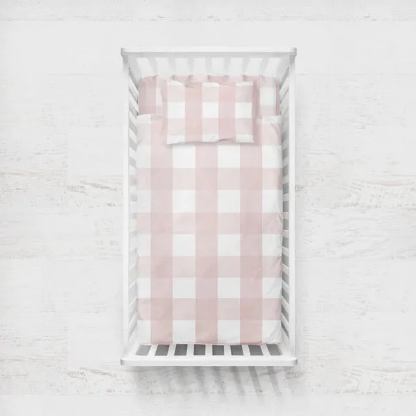 Ely's & Co Four Piece Crib Set Gingham Design