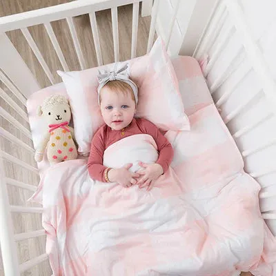 Ely's & Co Four Piece Crib Set Gingham Design