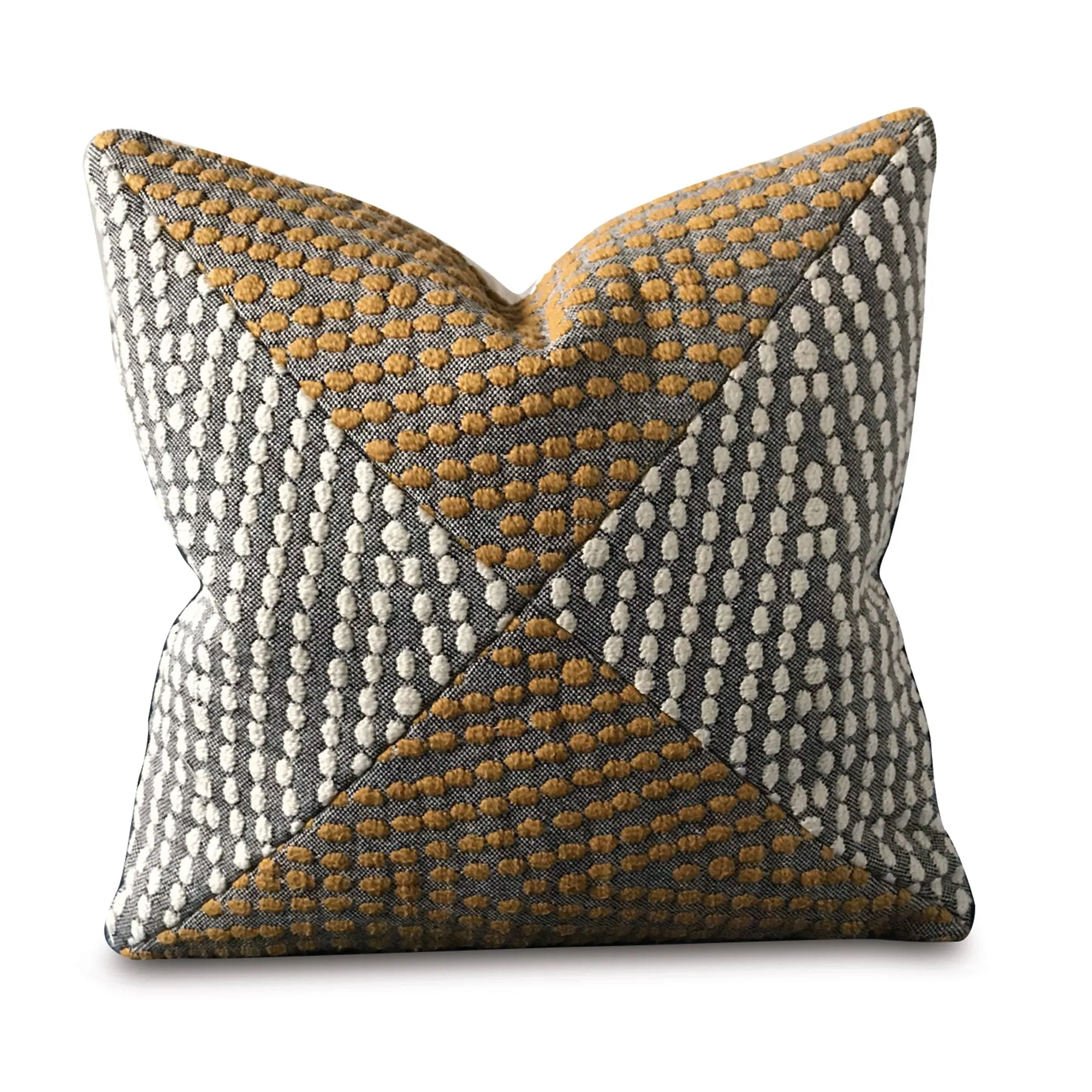 Embossed Weave Dotted Throw Pillow Cover 20x20 in Orange