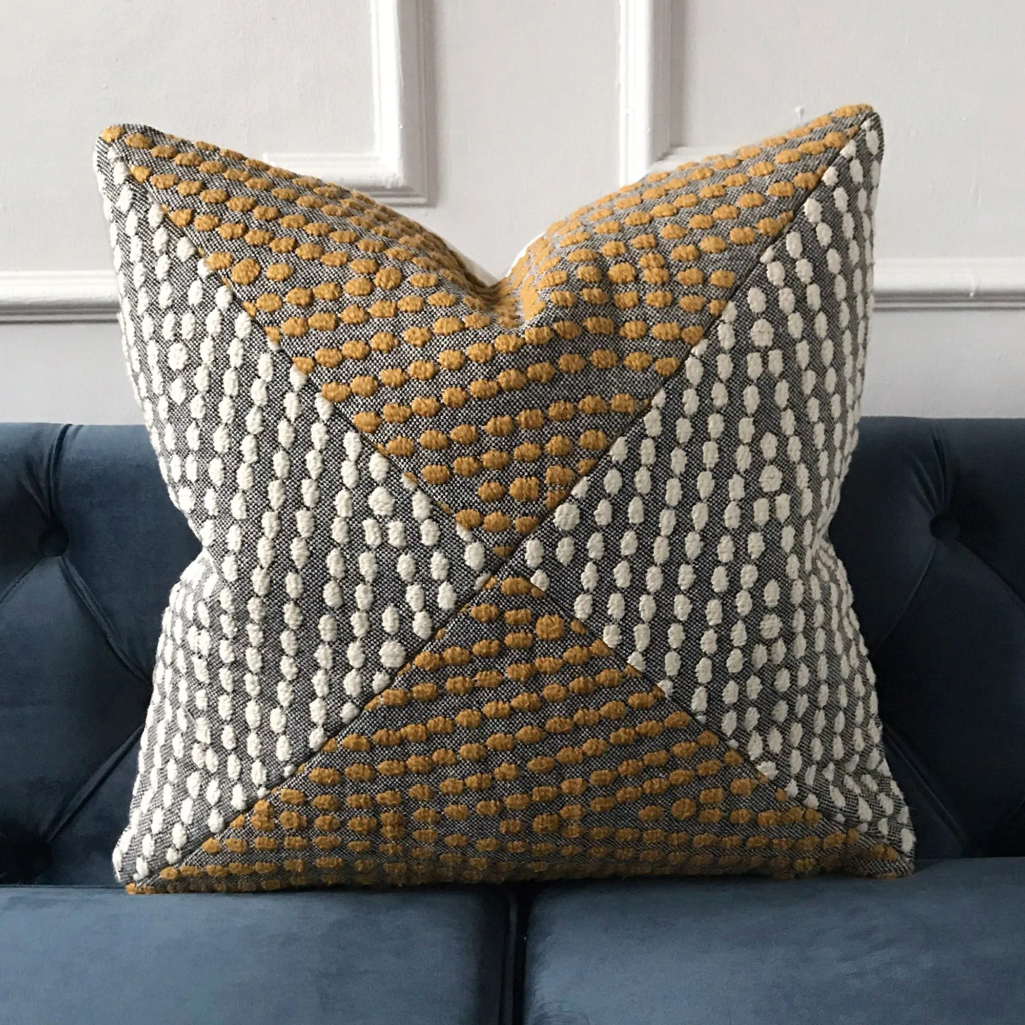 Embossed Weave Dotted Throw Pillow Cover 20x20 in Orange