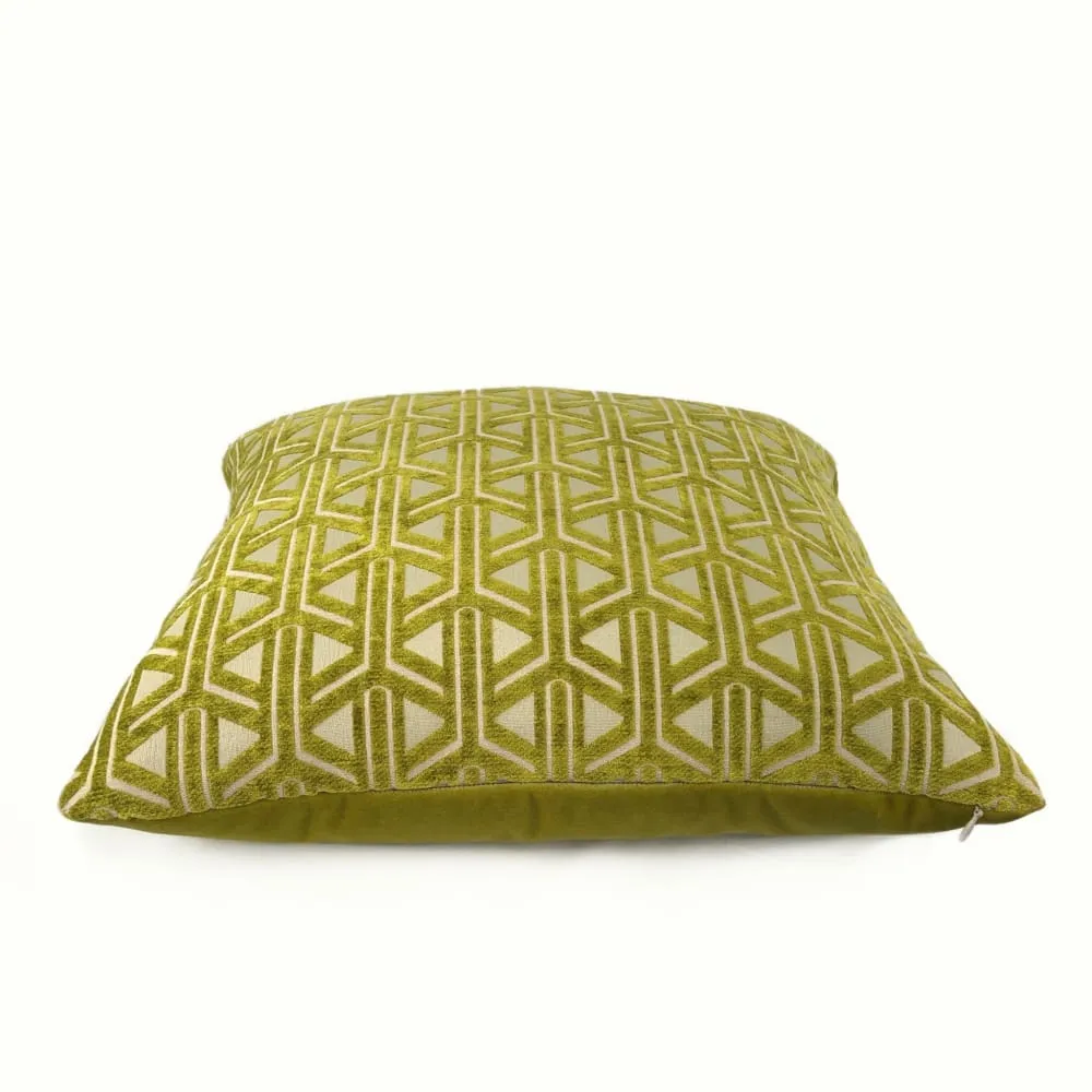 Emerson Chartreuse Wishbone Lattice Pillow Cover