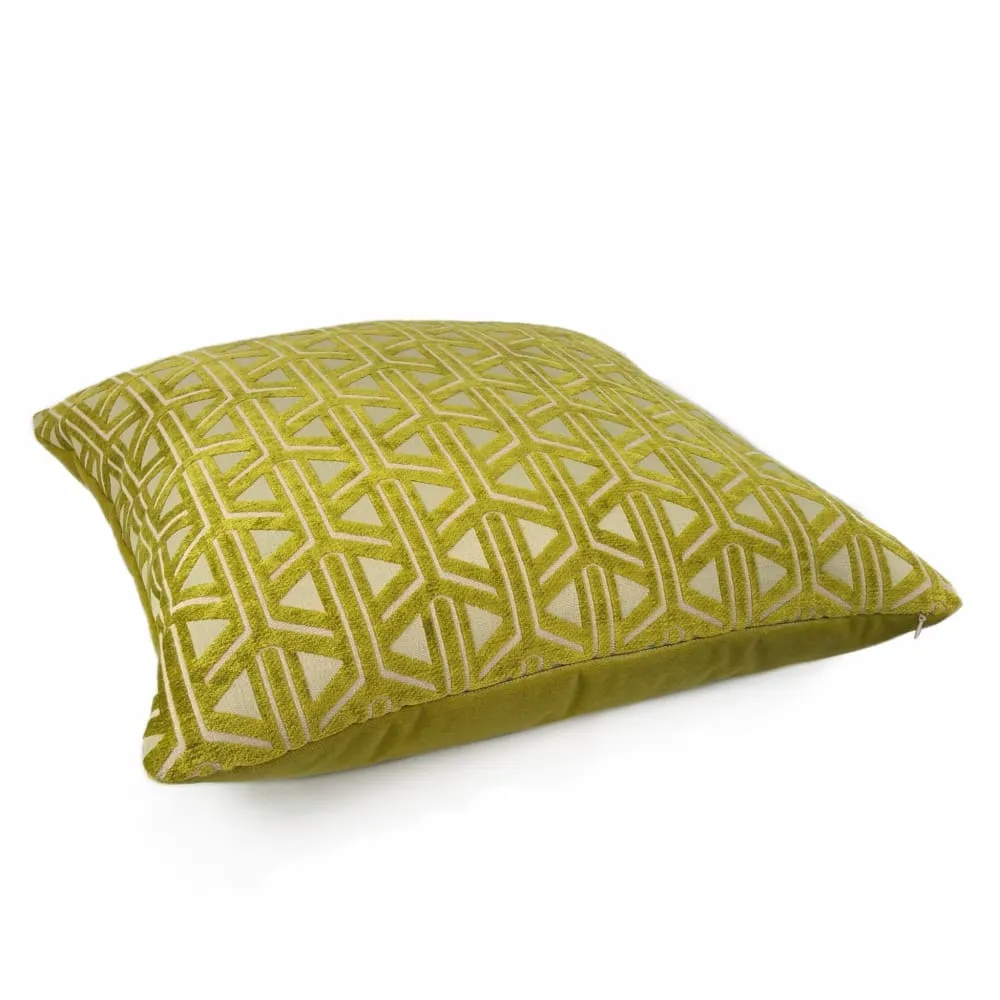 Emerson Chartreuse Wishbone Lattice Pillow Cover