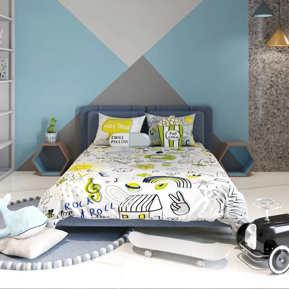 Fancy Fluff Kids Double Comforter- Doodle Land