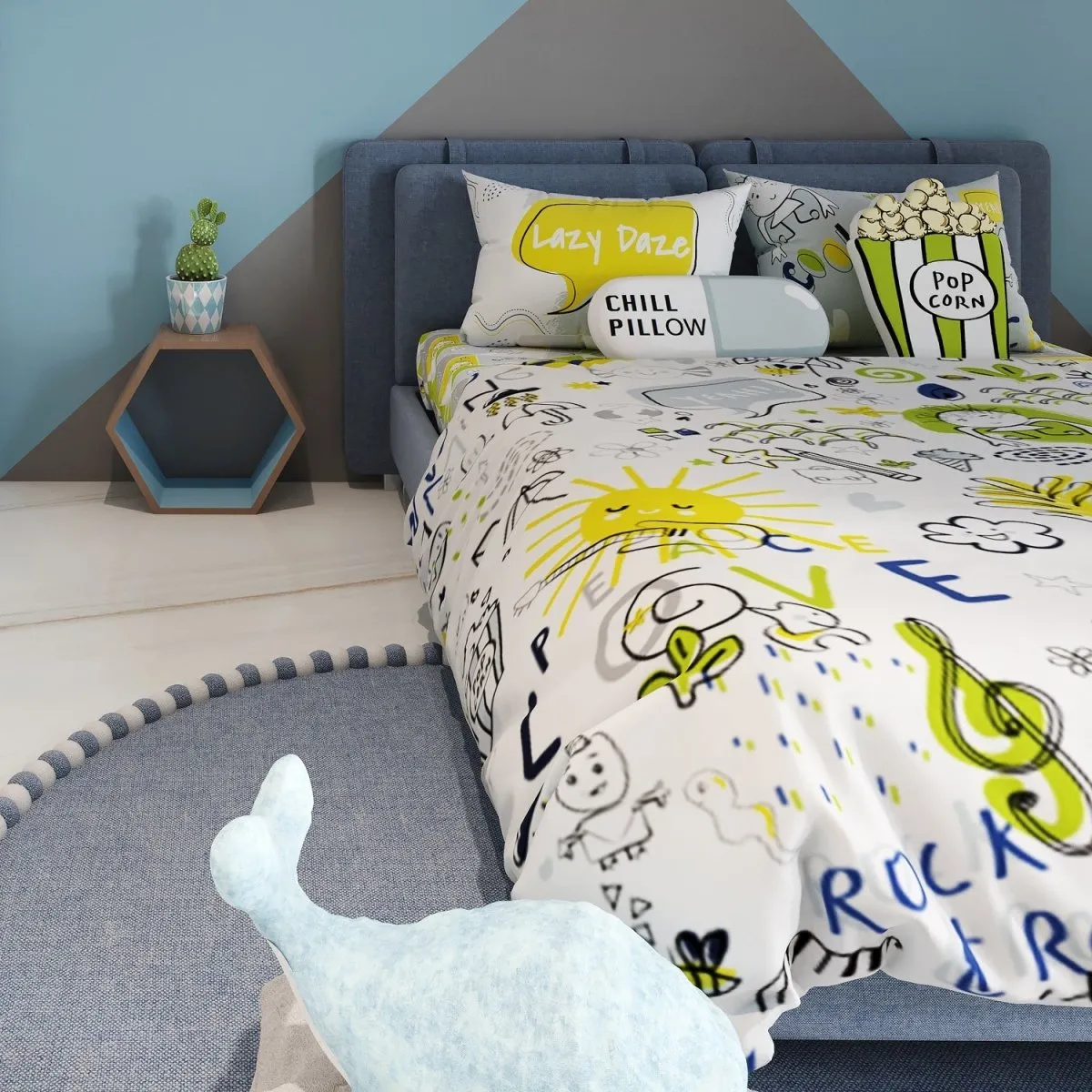 Fancy Fluff Kids Double Comforter- Doodle Land