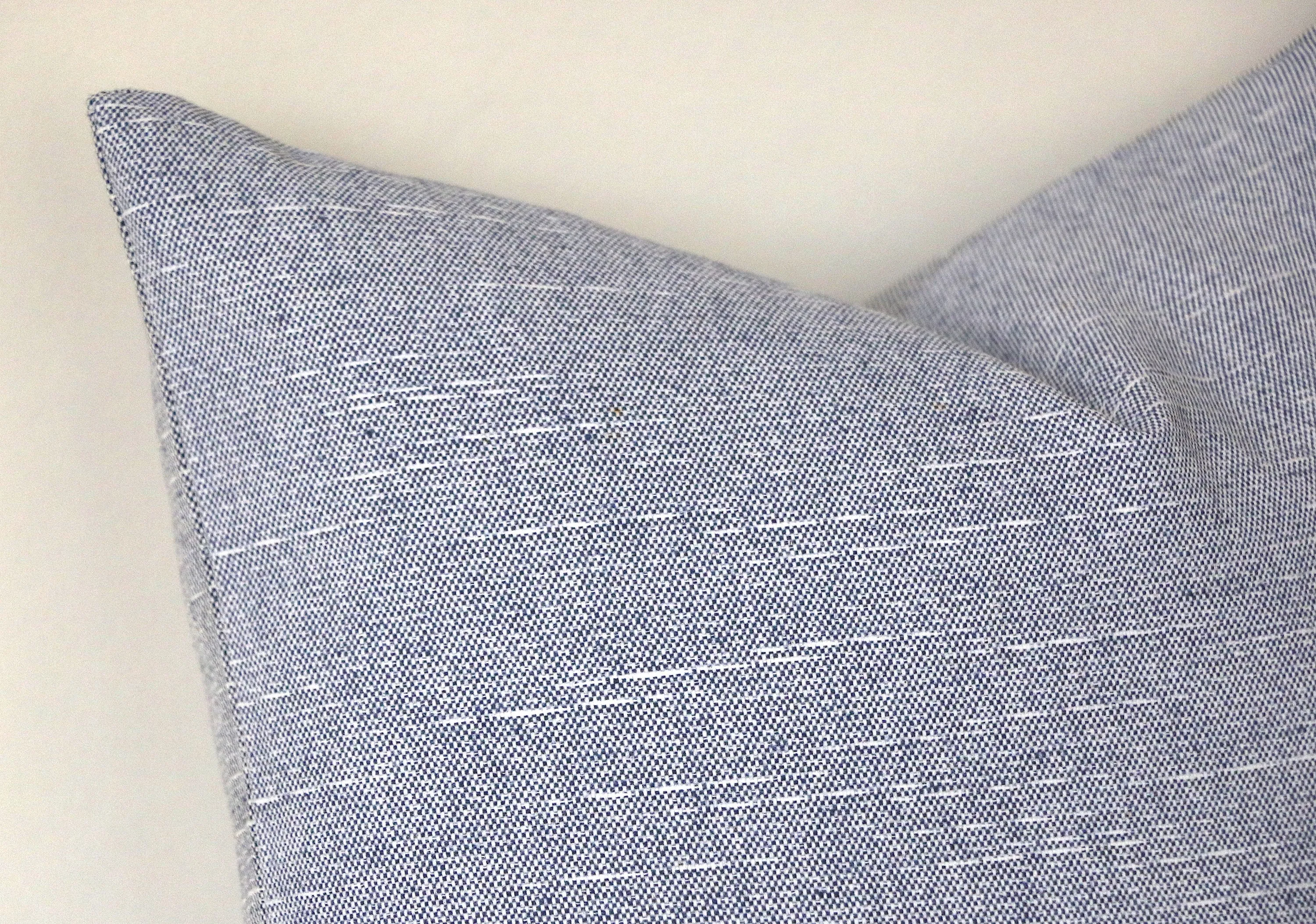 Farmhouse Pillow Cover 20x20 / Ticking Stripe 20x20 / Solid Blue 26x26 / Chambray Blue Pillow / Solid pillow 12x21 / Light Blue