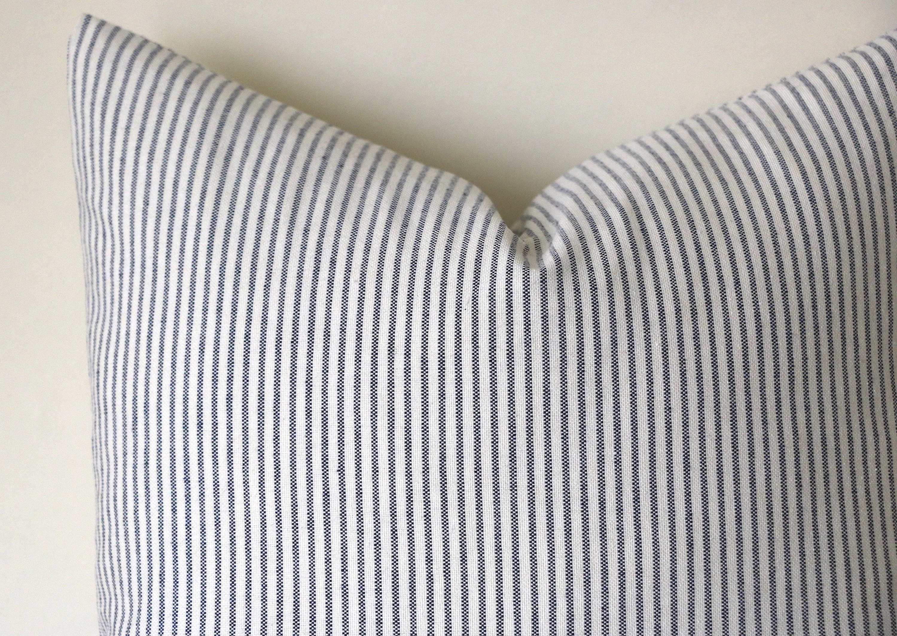 Farmhouse Pillow Cover 20x20 / Ticking Stripe 20x20 / Solid Blue 26x26 / Chambray Blue Pillow / Solid pillow 12x21 / Light Blue