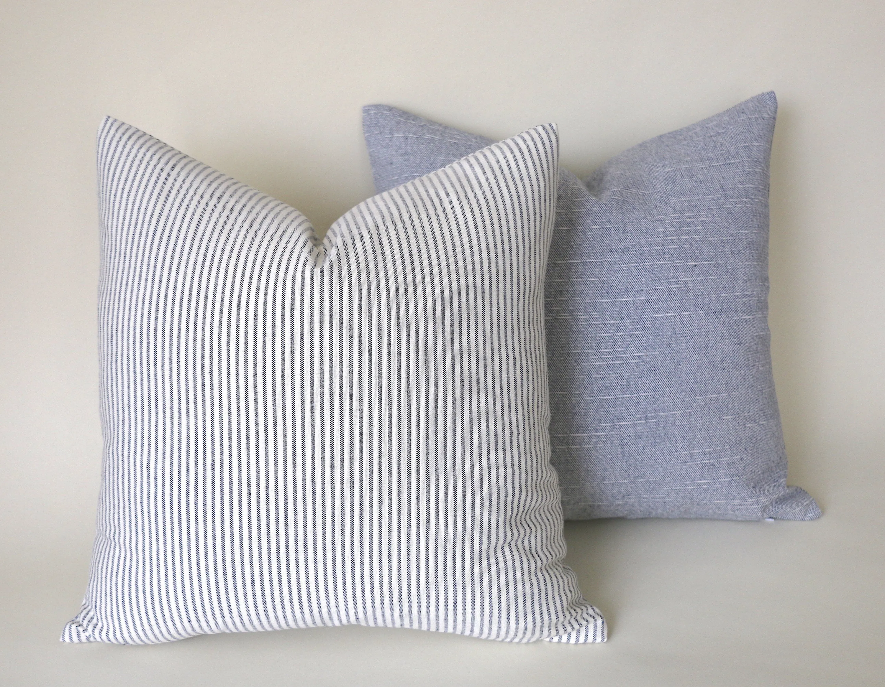 Farmhouse Pillow Cover 20x20 / Ticking Stripe 20x20 / Solid Blue 26x26 / Chambray Blue Pillow / Solid pillow 12x21 / Light Blue