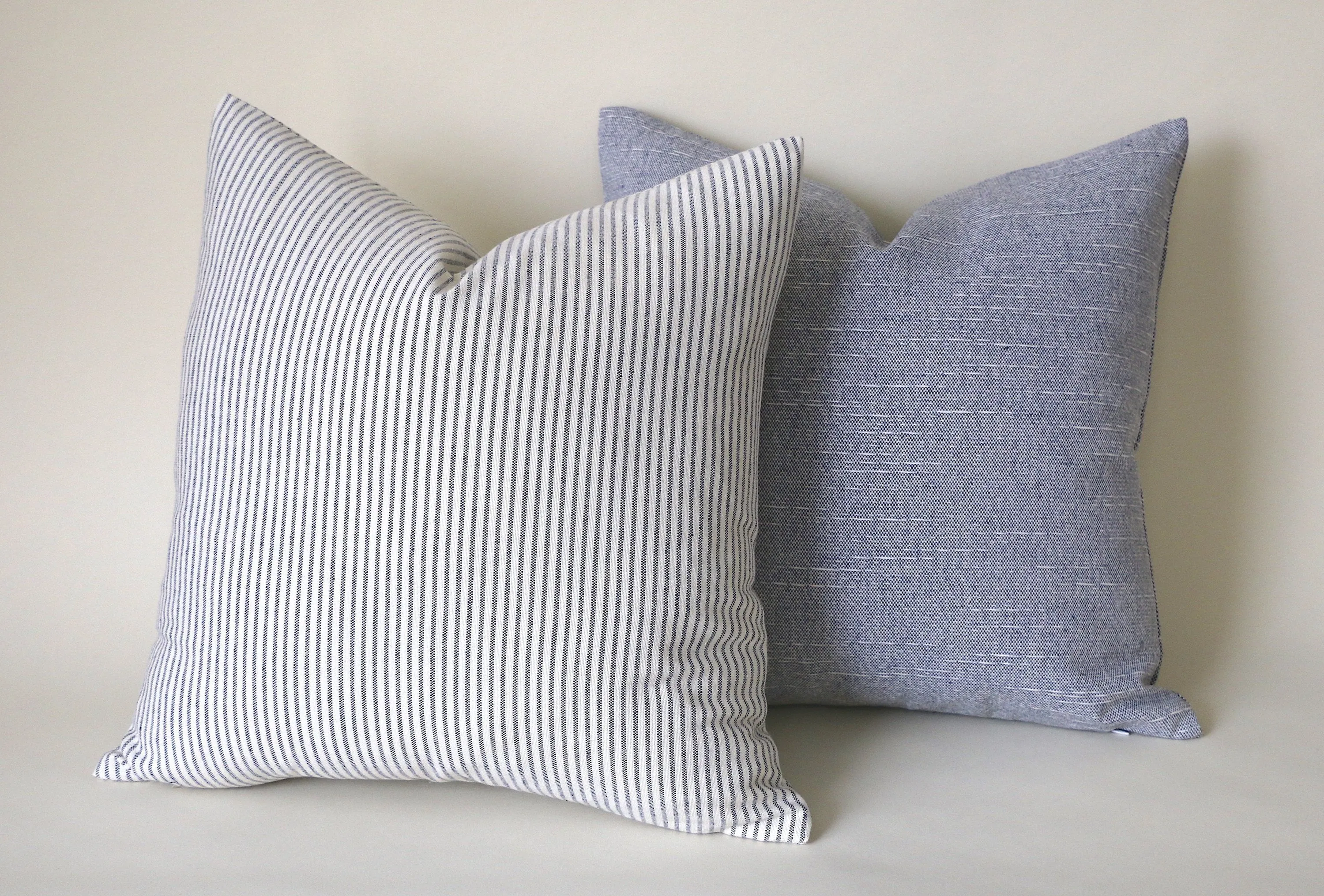 Farmhouse Pillow Cover 20x20 / Ticking Stripe 20x20 / Solid Blue 26x26 / Chambray Blue Pillow / Solid pillow 12x21 / Light Blue