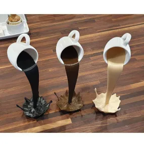 Floating Spilling Coffee Cup Decor