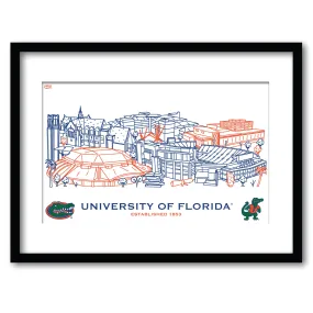 Florida Gators Framed Campus Wall Art 11" x 14"