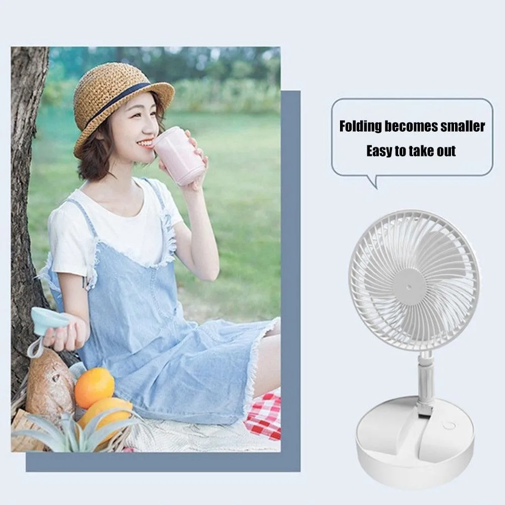 Folding Telescopic Floor Fan Summer Mute Silent Desktop Table Fan