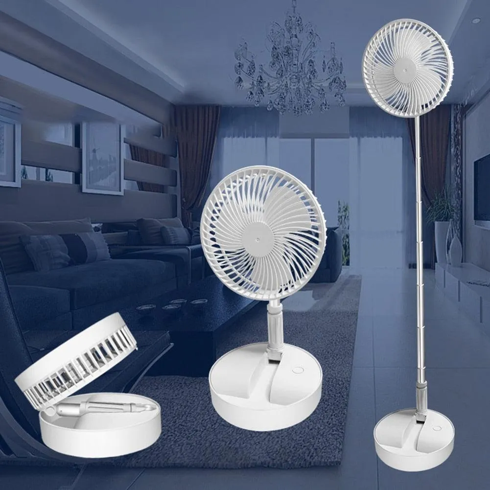 Folding Telescopic Floor Fan Summer Mute Silent Desktop Table Fan