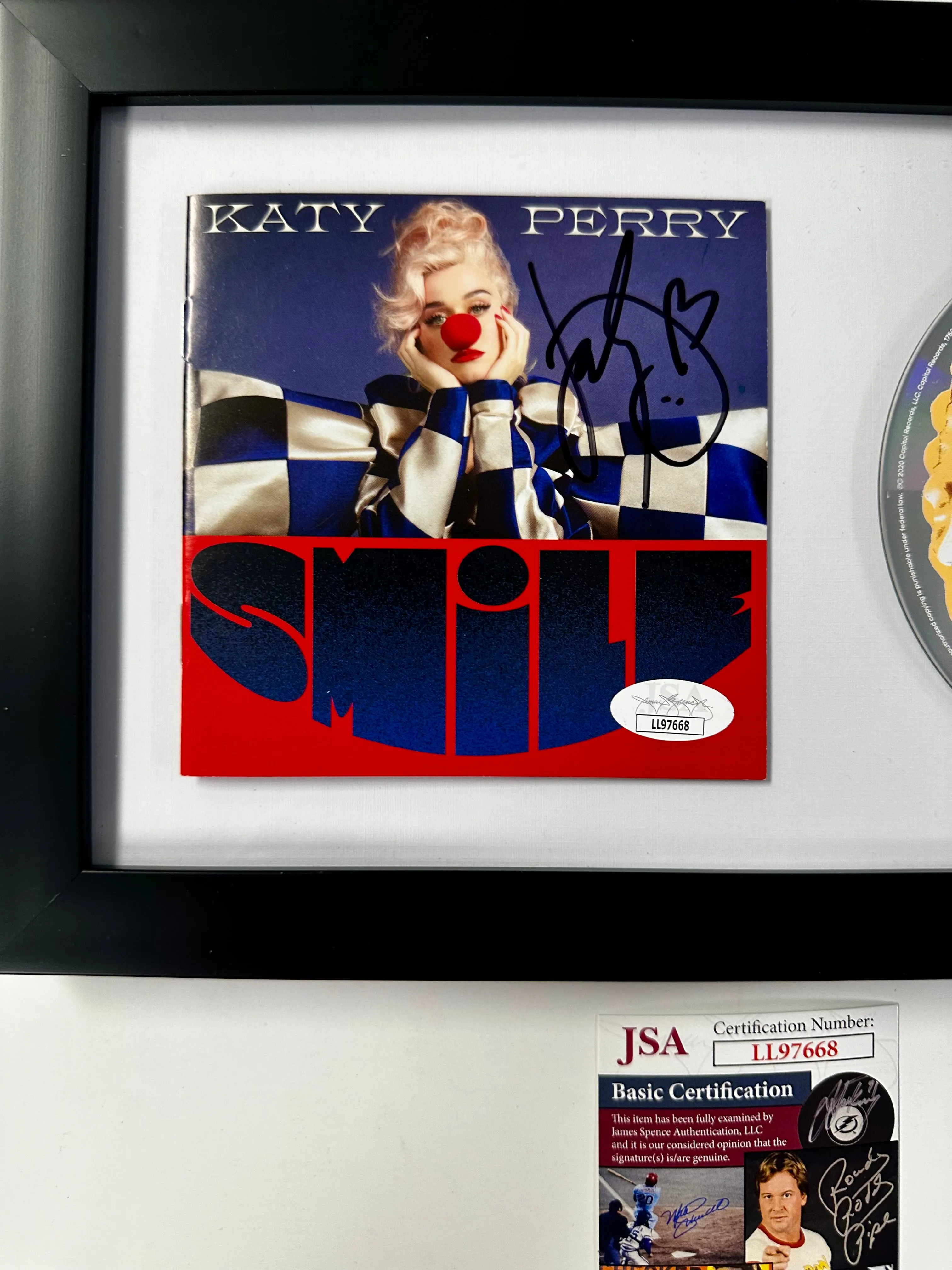 Framed Katy Perry Signed Smile CD Booklet With JSA COA