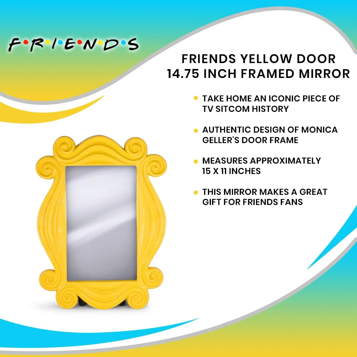 Friends TV Show Yellow Peephole Frame Door Mirror Replica | 15 x 11 Inches