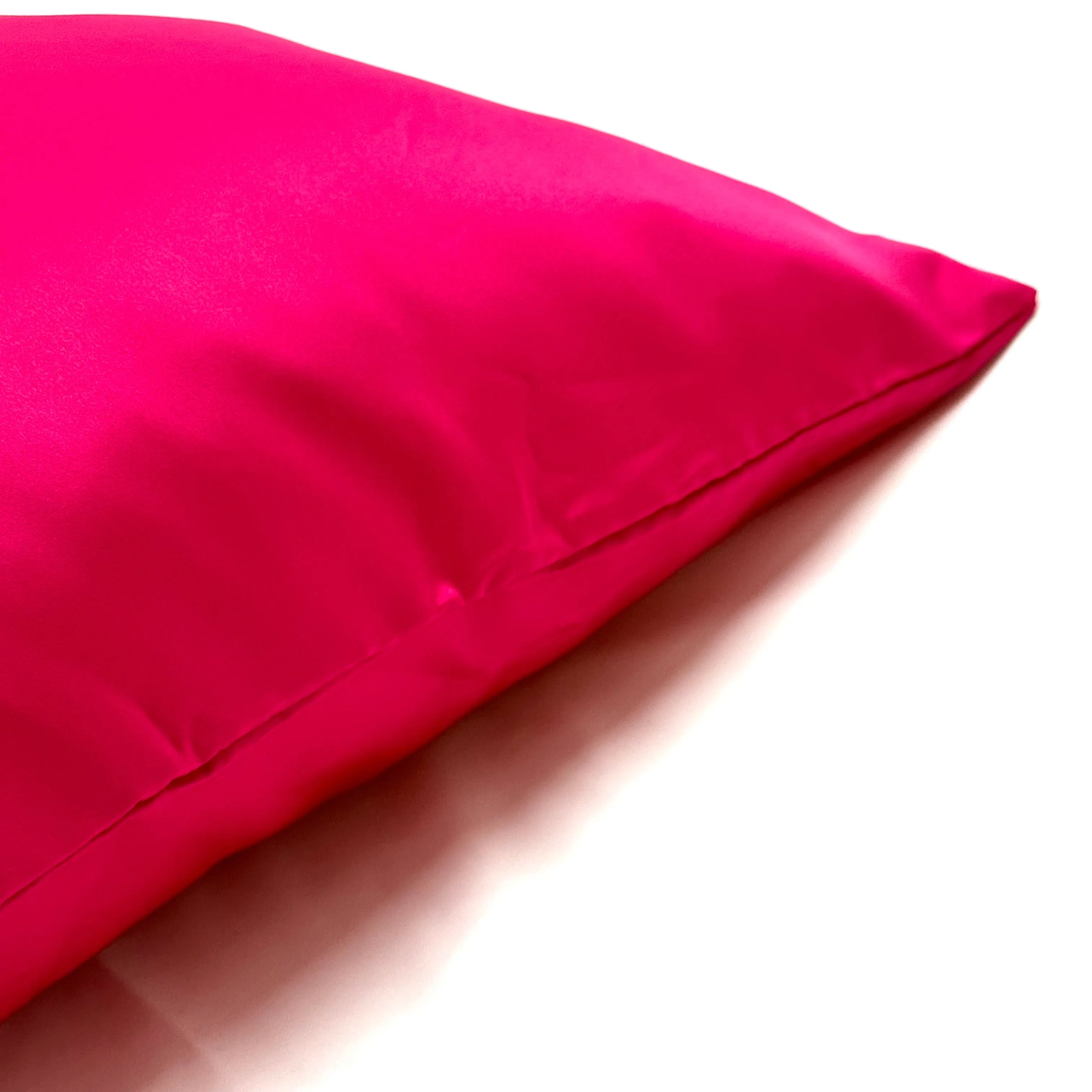 Fuchsia Chic Solid Satin Throw Pillow Cover 22x22