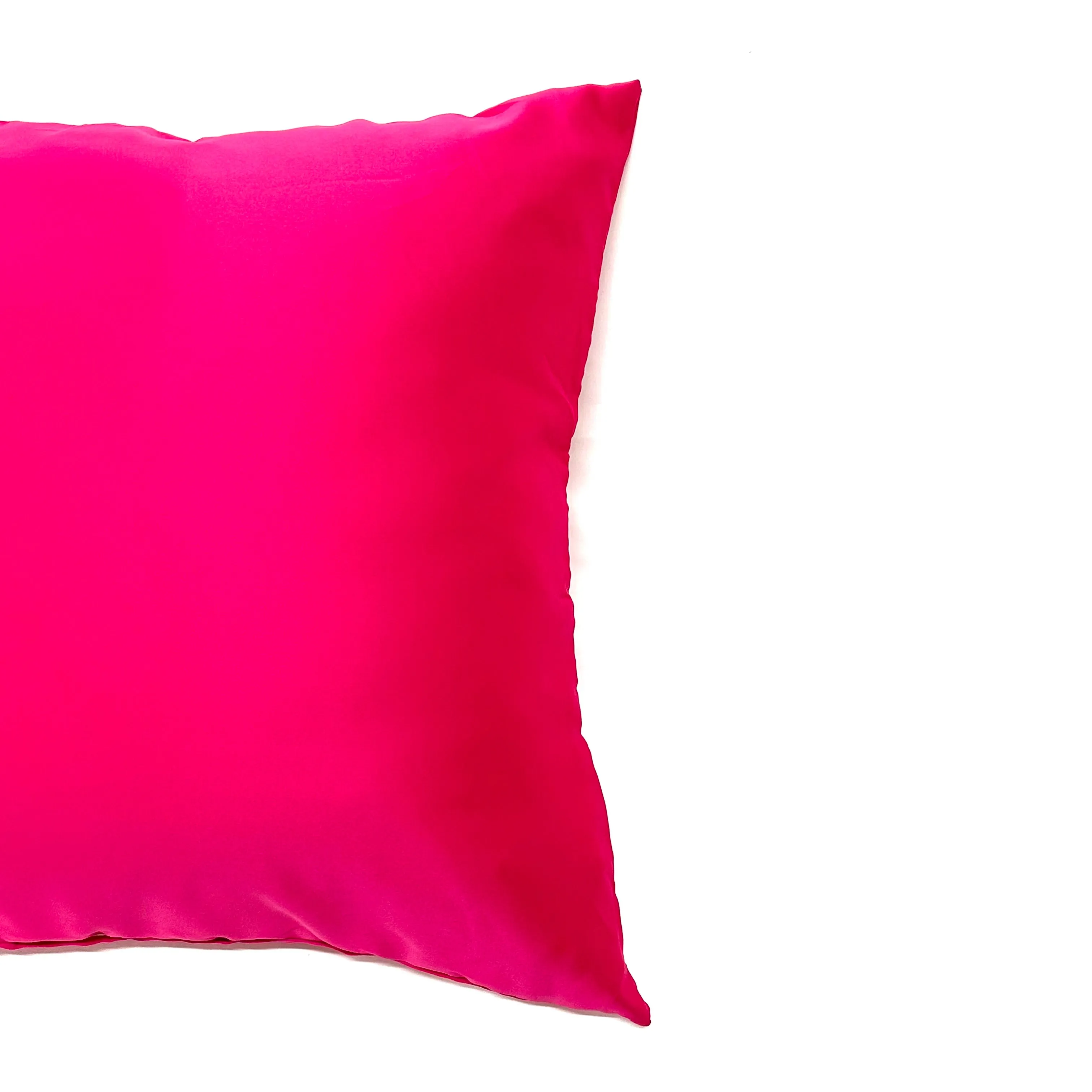 Fuchsia Chic Solid Satin Throw Pillow Cover 22x22