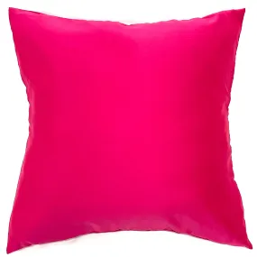 Fuchsia Chic Solid Satin Throw Pillow Cover 22x22