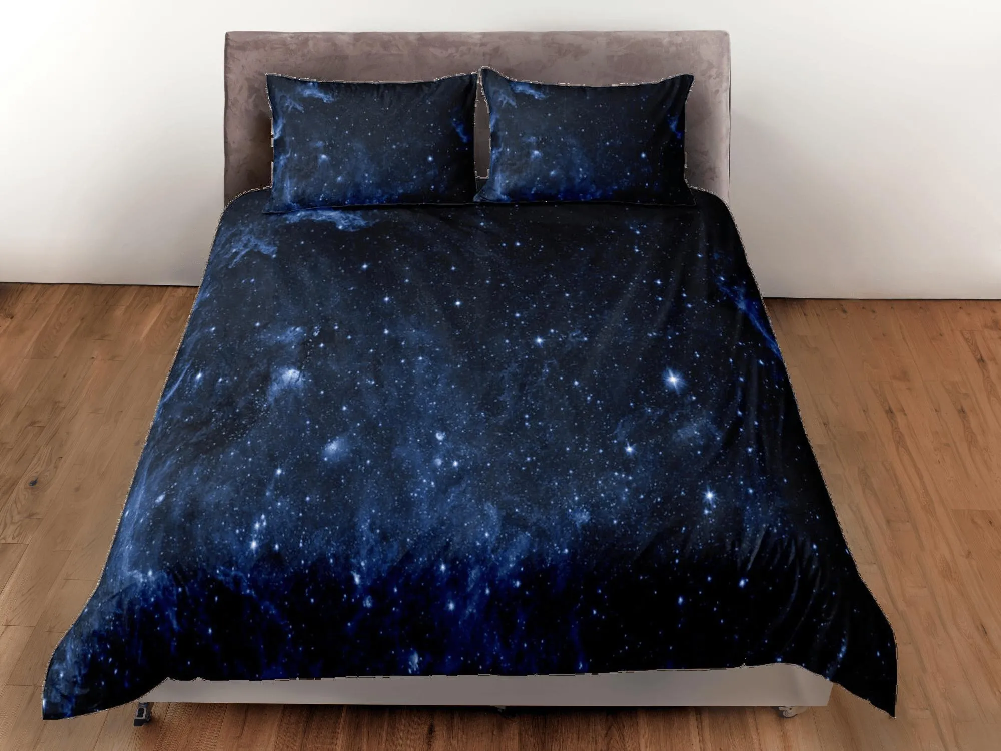 Galaxy dark blue bedding, 3D outer space bedding set full, cosmic duvet cover king, queen, dorm bedding, toddler bedding aesthetic duvet