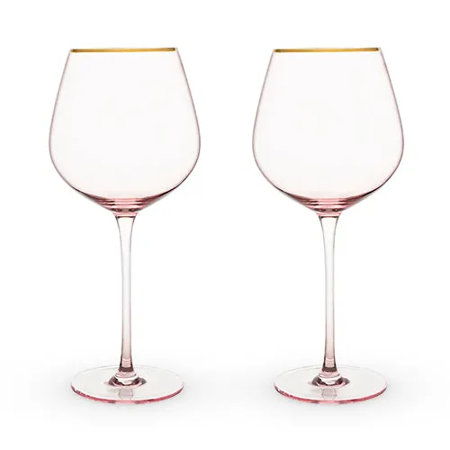 Garden Party: Rose Crystal Red Wine Glass Set by Twine