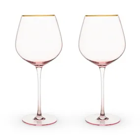 Garden Party: Rose Crystal Red Wine Glass Set by Twine