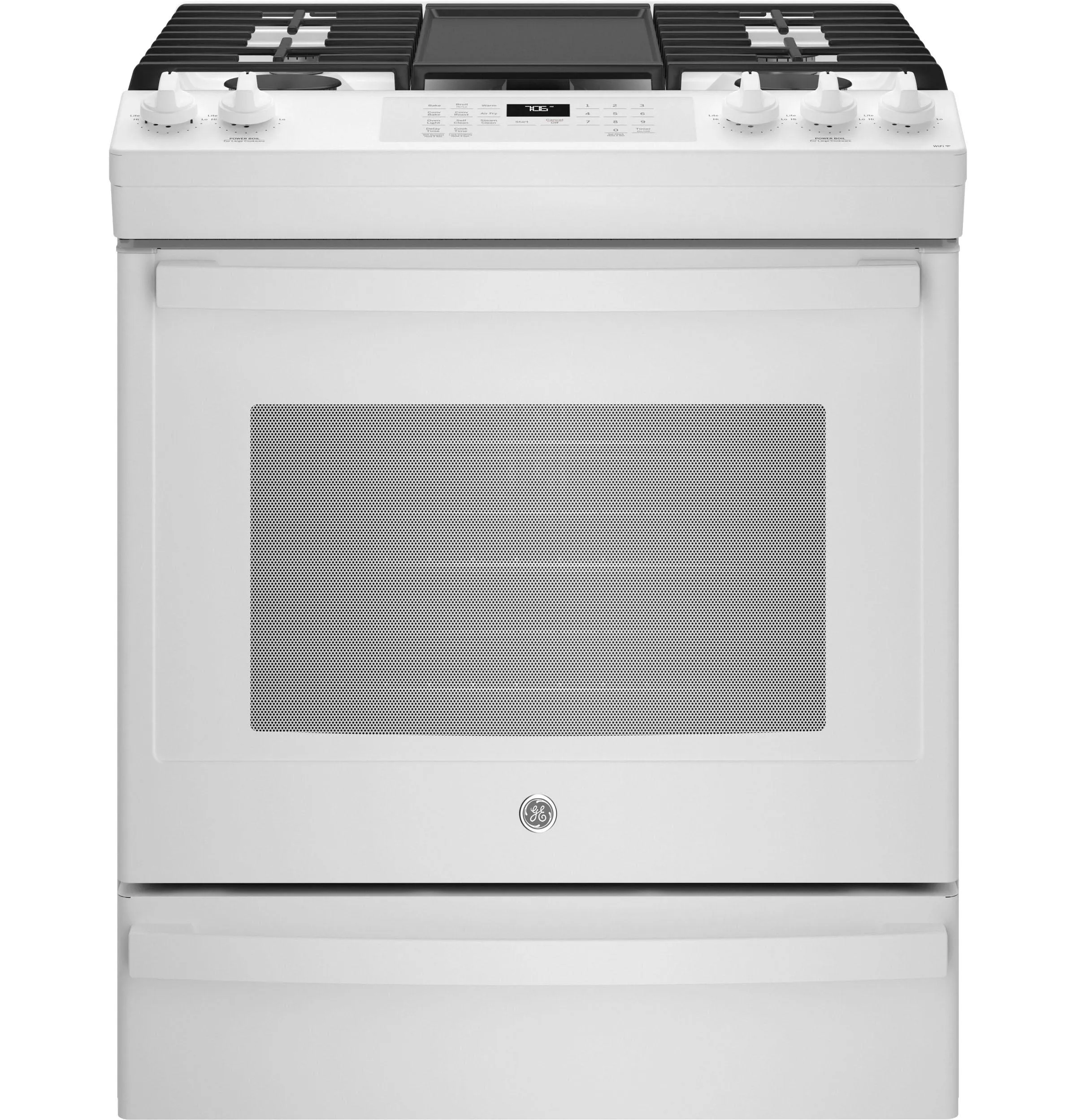 GE® 30" Slide-In Front-Control Convection Gas Range with No Preheat Air Fry