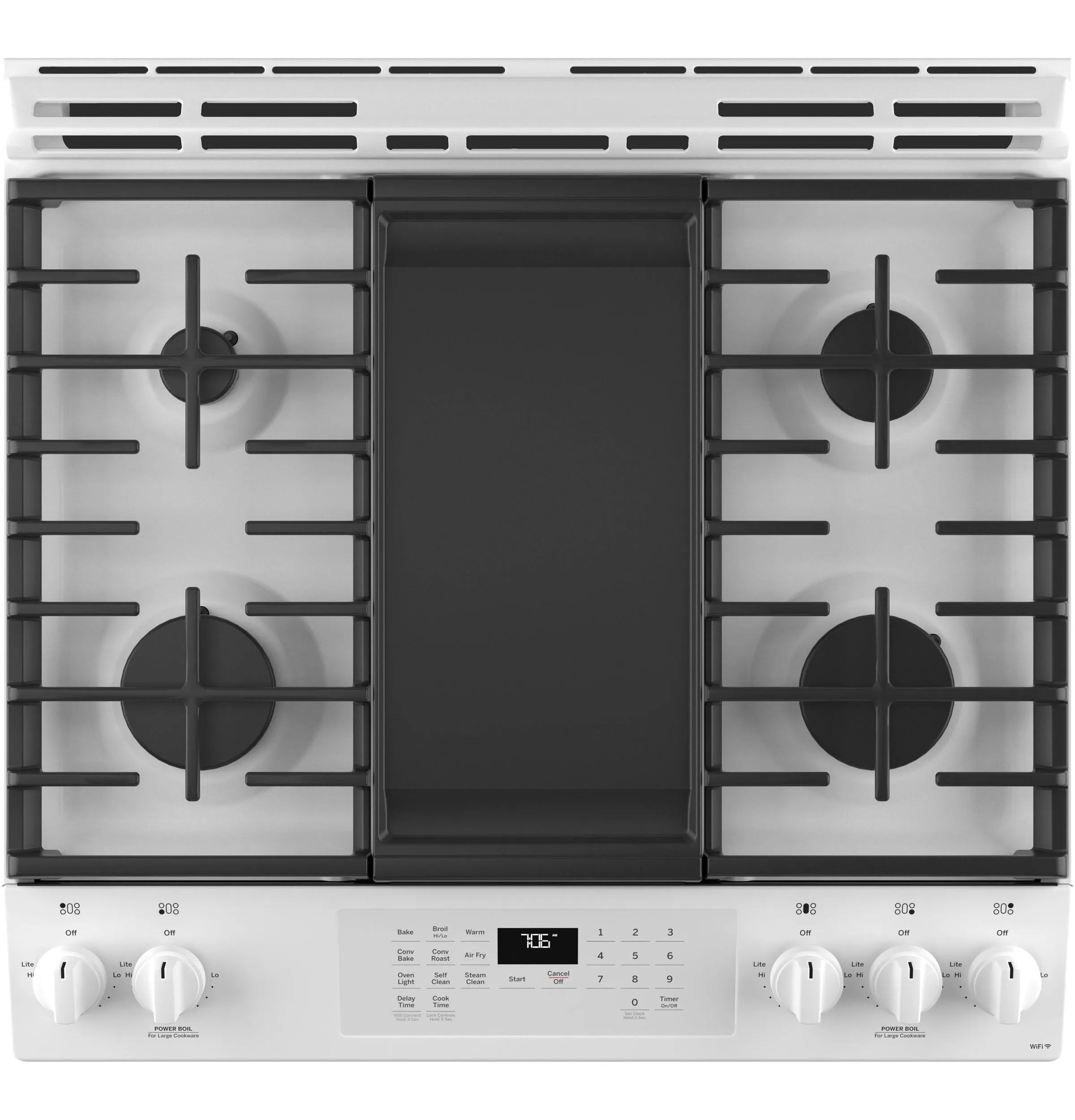 GE® 30" Slide-In Front-Control Convection Gas Range with No Preheat Air Fry