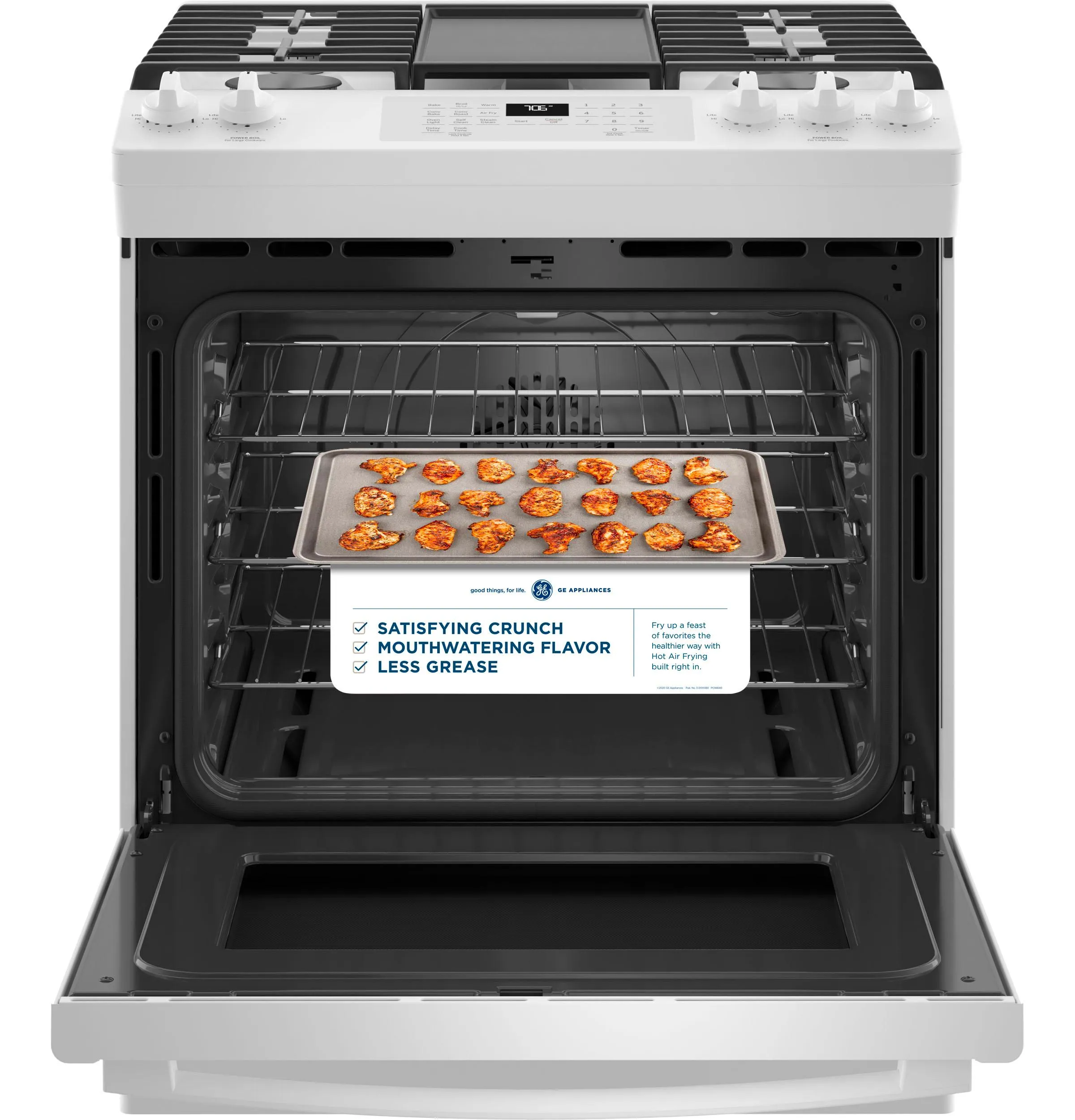 GE® 30" Slide-In Front-Control Convection Gas Range with No Preheat Air Fry