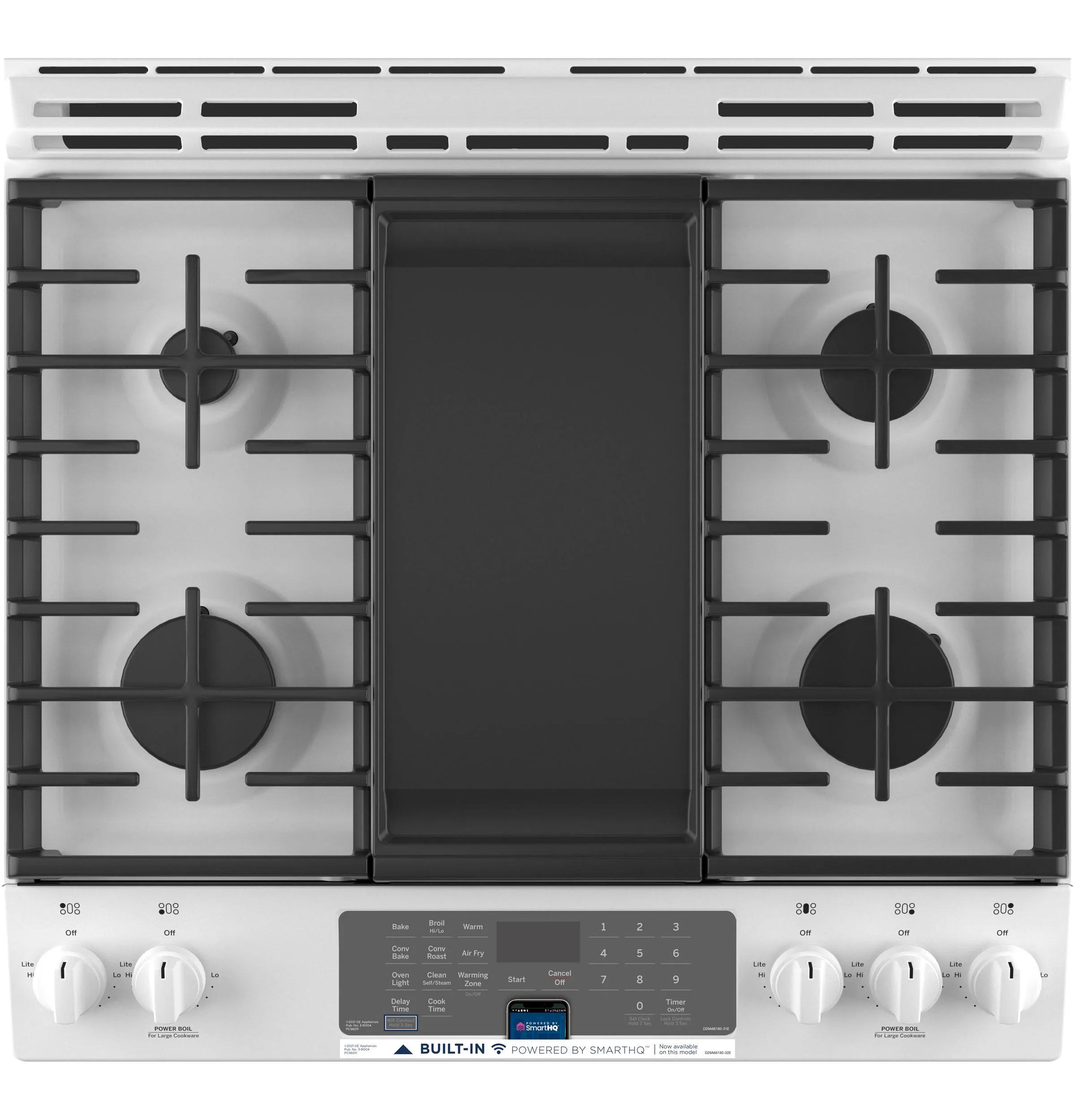 GE® 30" Slide-In Front-Control Convection Gas Range with No Preheat Air Fry