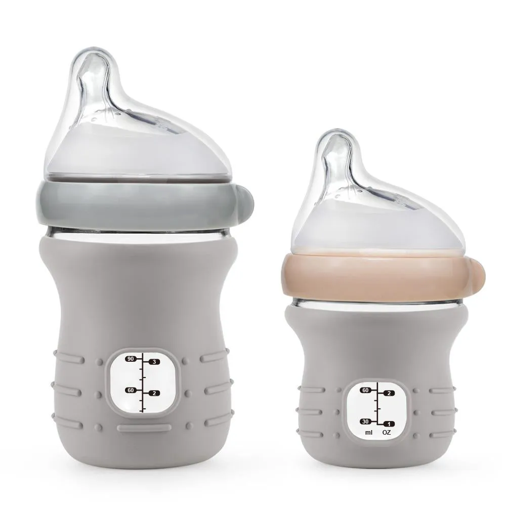 Generation 3 Glass Baby Bottle and Silicone Bottle Cover Combo