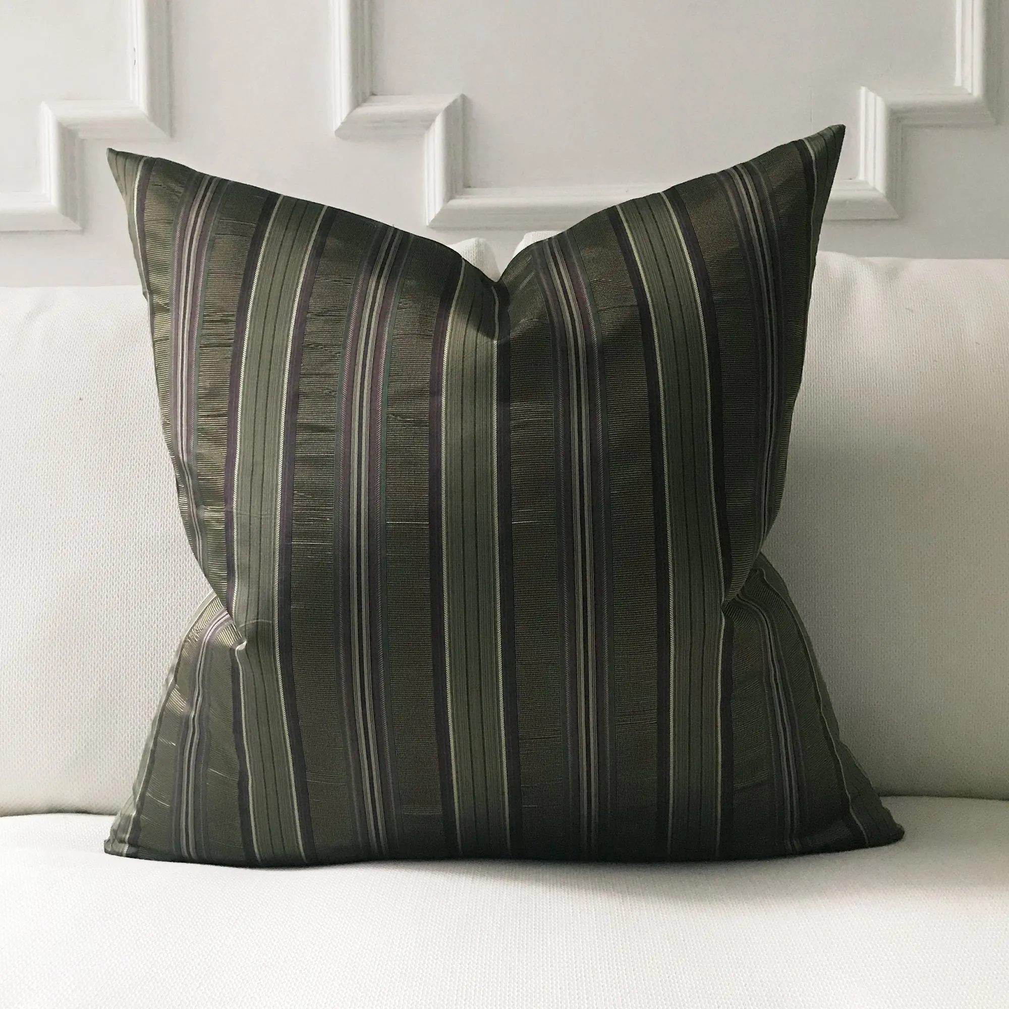 Gentleman Striped Throw Pillow Cover 24x24