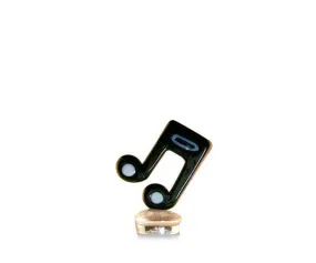 Glass Bottle Stopper Music Notes Black