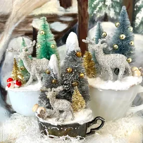 Glittered Deer in a Teacup Scene - Kit