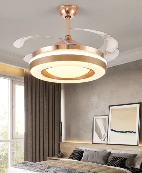 Golden Chandelier Ceiling Fan With Remote Control