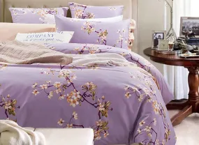 Graceful Pastoral Floral Style Purple Luxury 4-Piece Cotton Bedding Sets/Duvet Cover