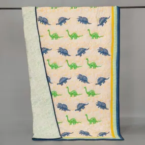 Gudgoodie Premium Cotton Muslin AC Quilt  Blanket- Dinosaur Pals