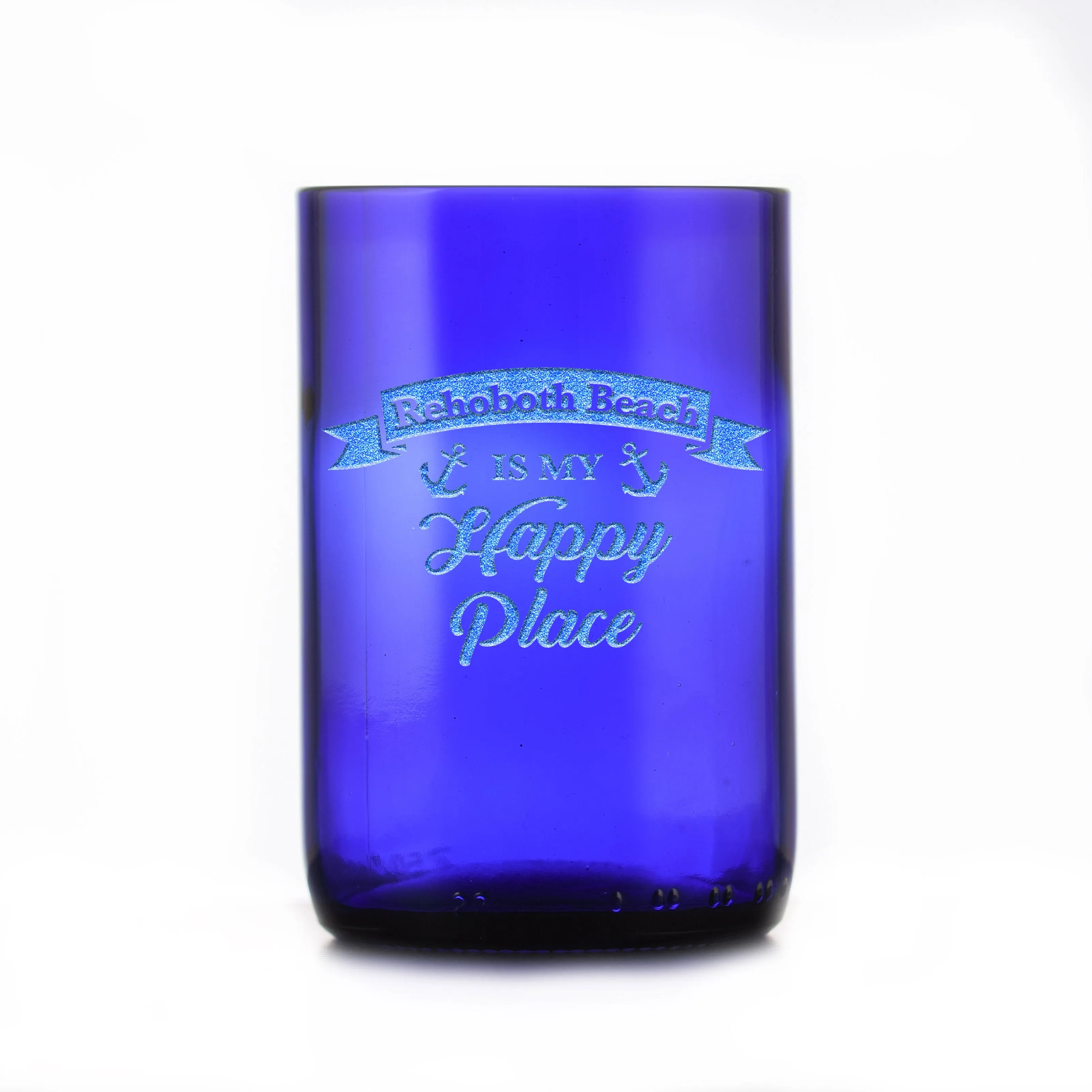 Happy Place Blue Recycled Glass Gift