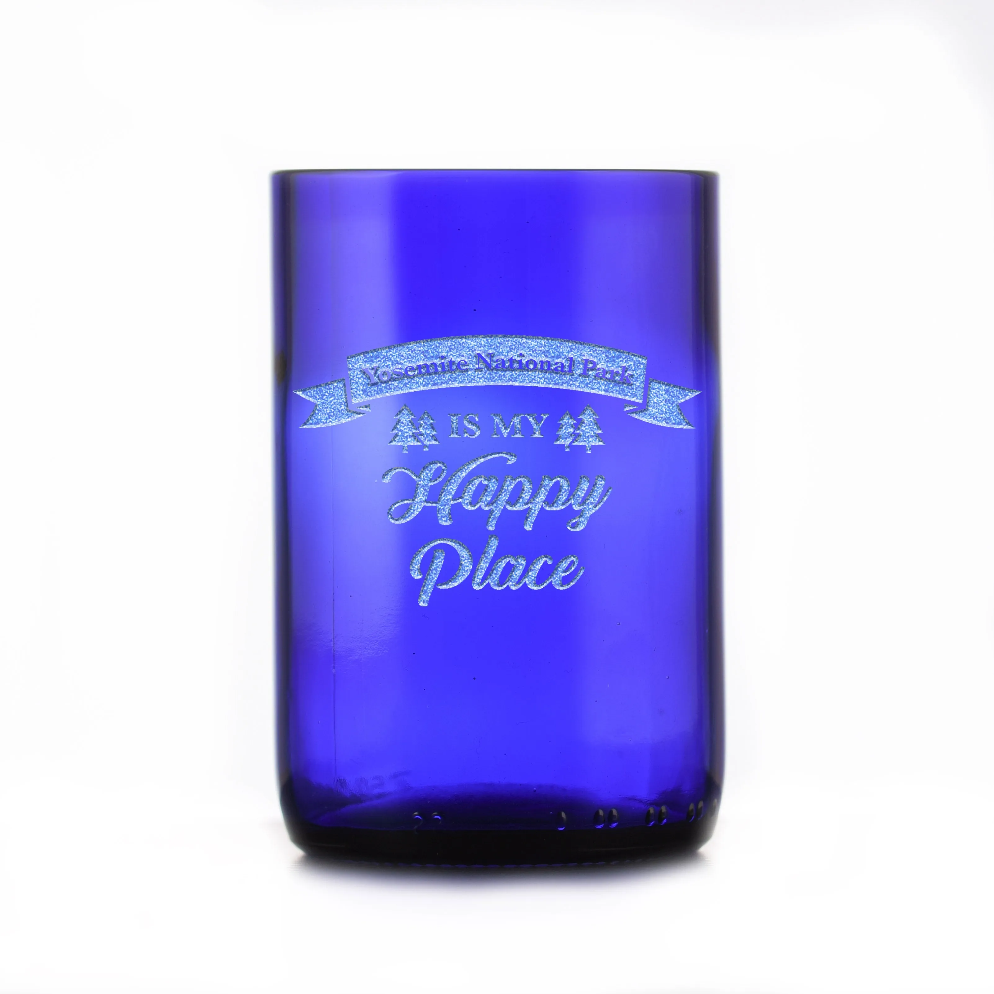 Happy Place Blue Recycled Glass Gift