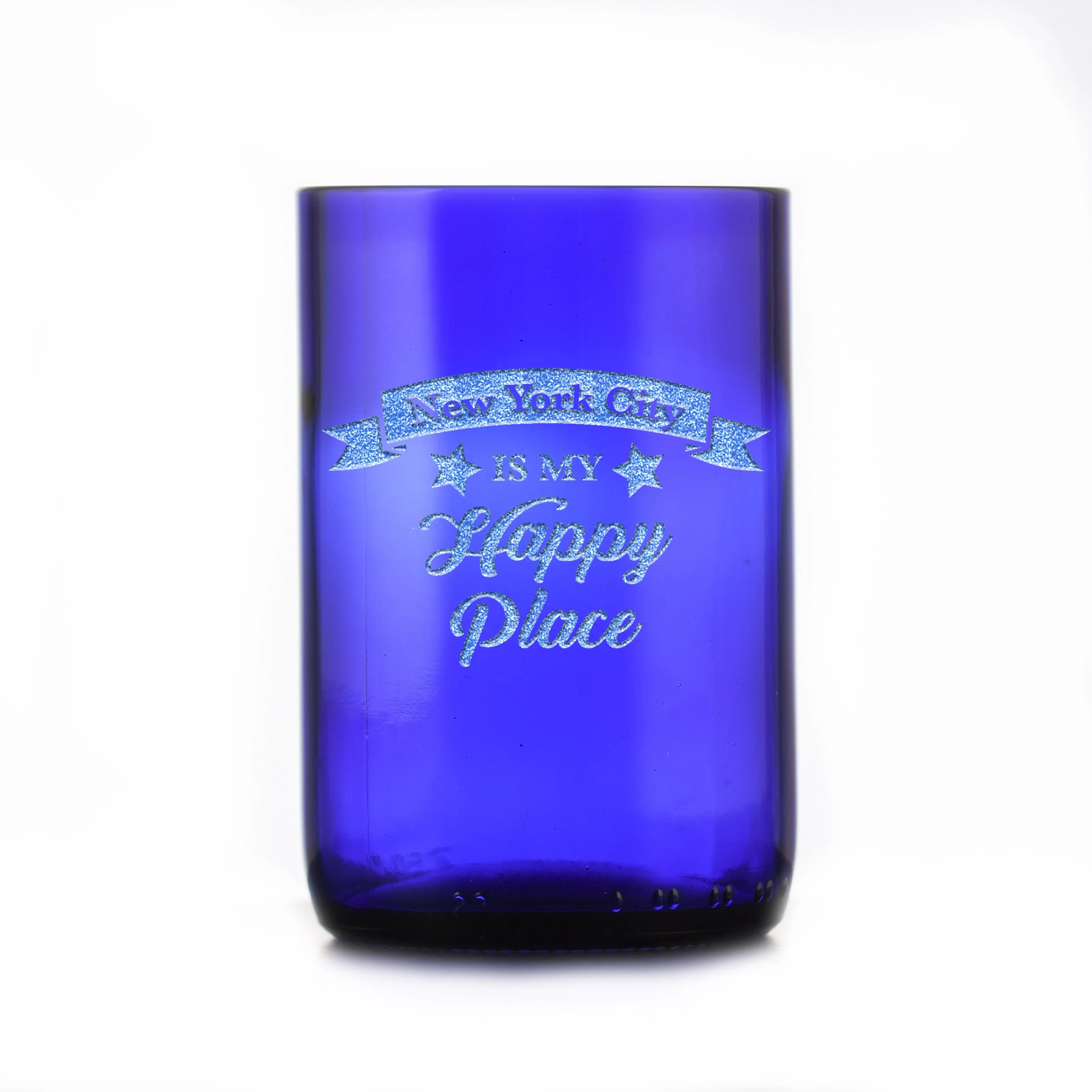 Happy Place Blue Recycled Glass Gift