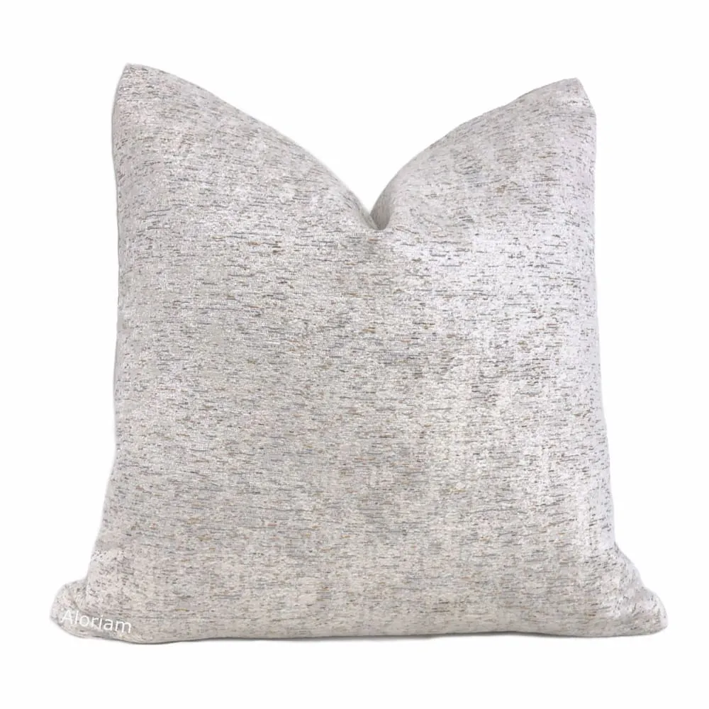 Harrison Off-White Gold Gray Tweed Chenille Pillow Cover