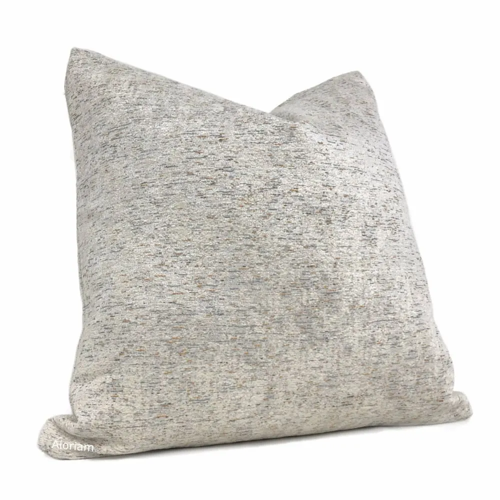 Harrison Off-White Gold Gray Tweed Chenille Pillow Cover