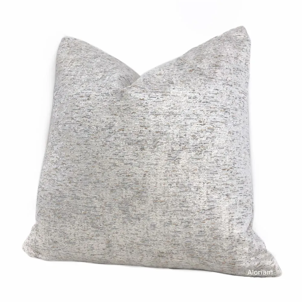 Harrison Off-White Gold Gray Tweed Chenille Pillow Cover