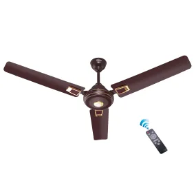 HAVAI Spinel BLDC Ceiling Fan 28W, 1200mm Blade with Remote - CHERRY BROWN, Leaf Deco